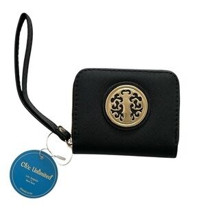Chic Unlimited Black Wallet with Gold Accent